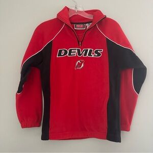 New Jersey Devils Kids pullover fleece half zip sweater NHL